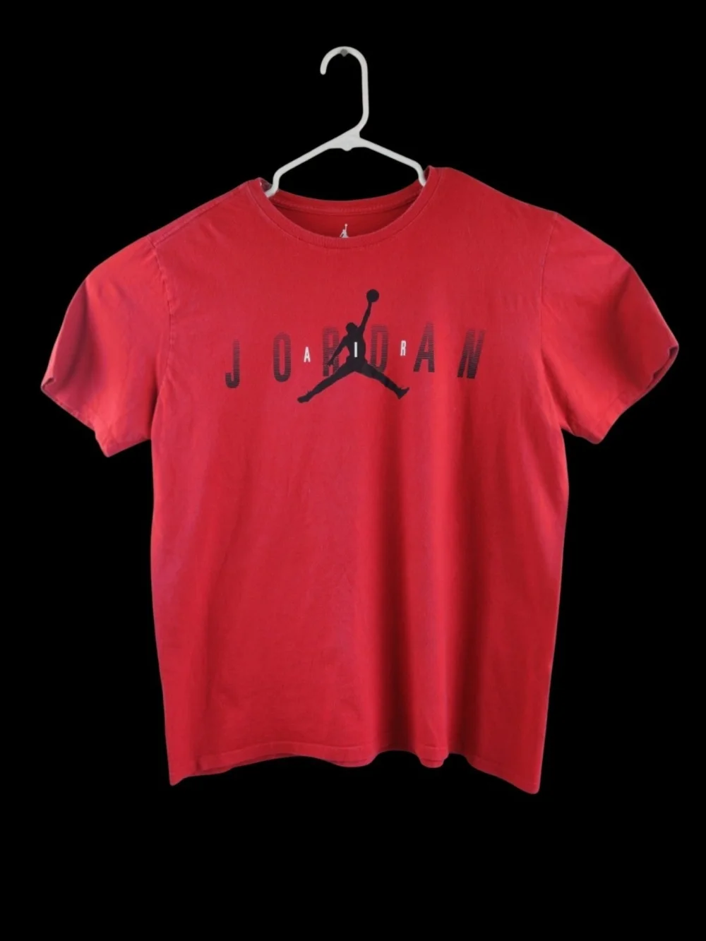 Jordan Red Short Sleeve Tee with Black Jumpman Logo